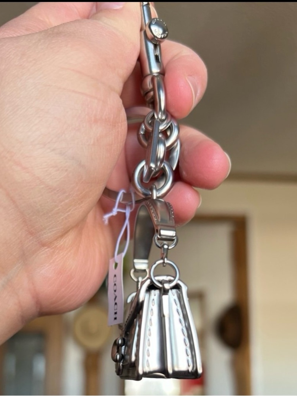 Coach Silver Tabby Bag Charm - Picture 4 of 7